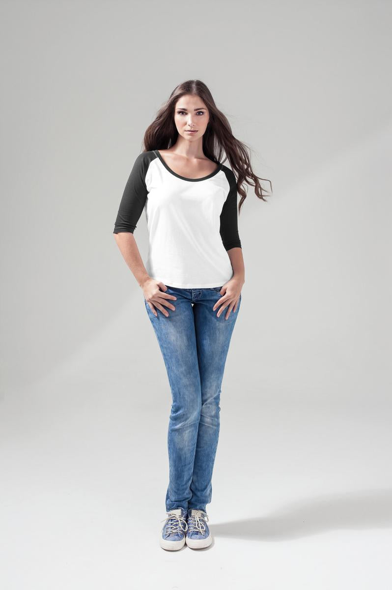 Women's ¾ contrast raglan tee
