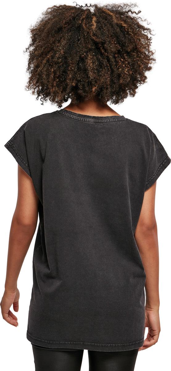 Women's acid washed extended shoulder tee