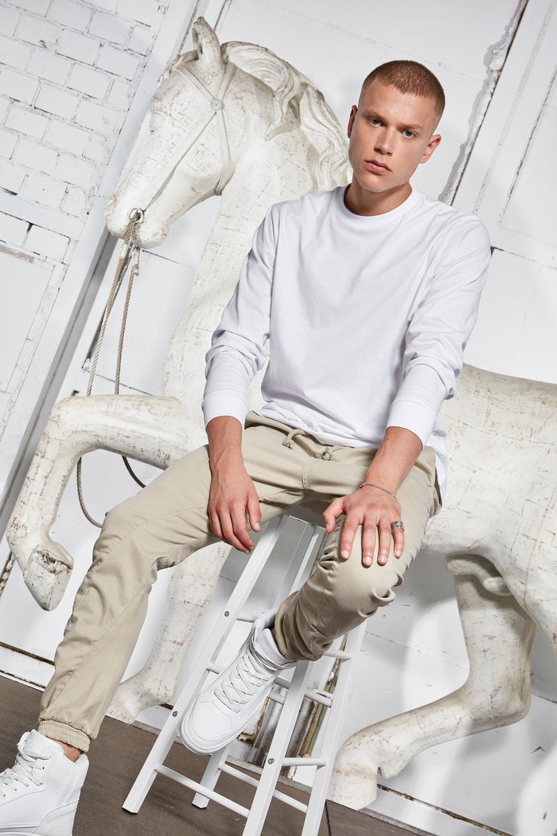 Organic long sleeve with cuff rib