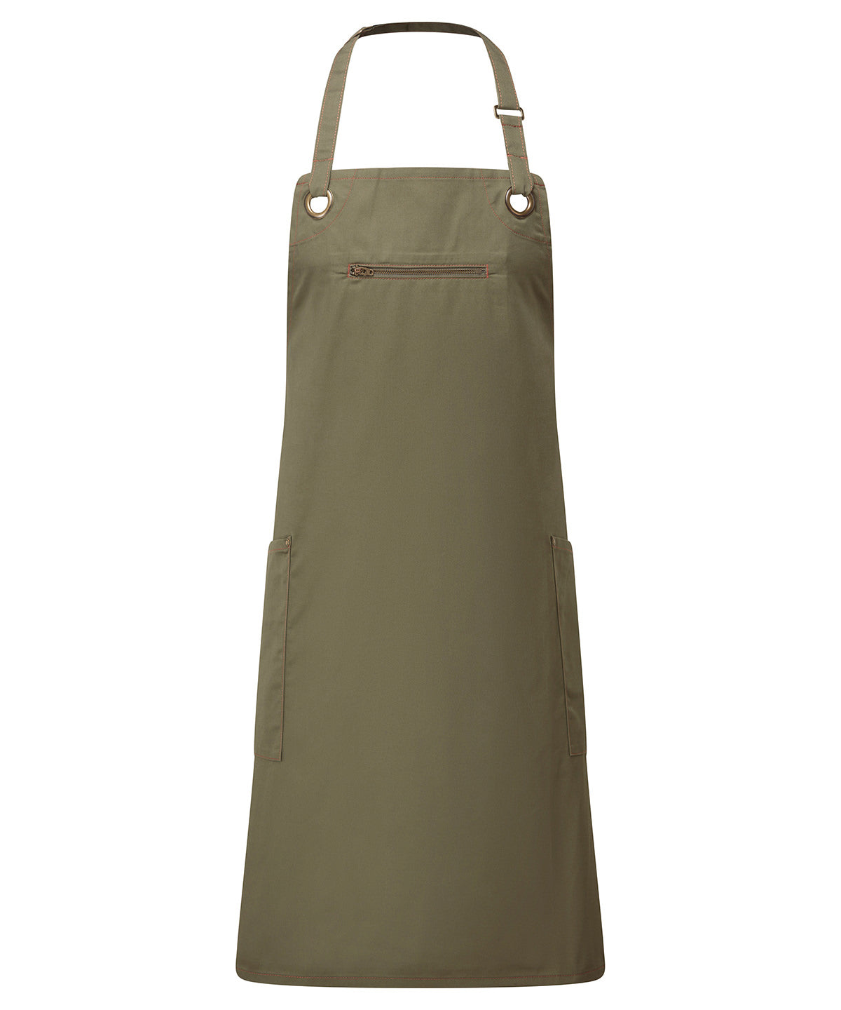 Barley' contrast stitch sustainable bib apron
