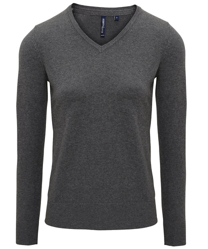 Women's cotton blend v-neck sweater