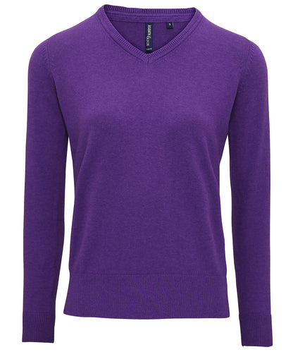 Women's cotton blend v-neck sweater