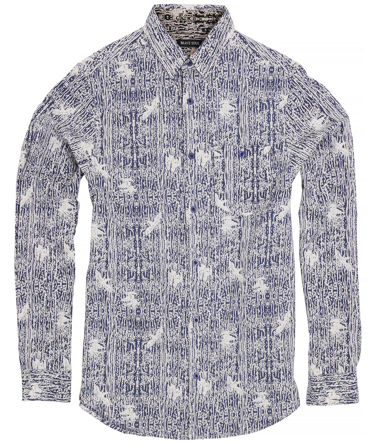 Brave Soul Idris - long sleeve full printed shirt
