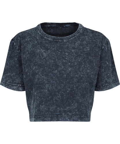 Women's acid washed cropped tee