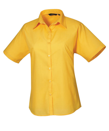 Women's short sleeve poplin blouse