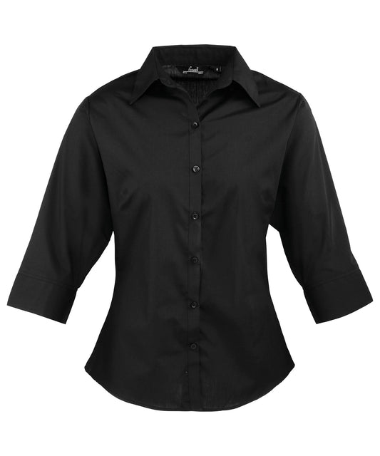 Women's ž sleeve poplin blouse