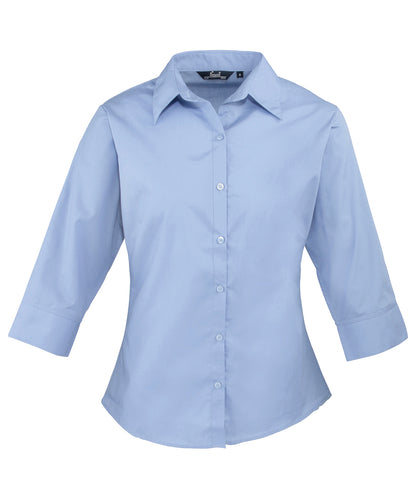 Women's ž sleeve poplin blouse