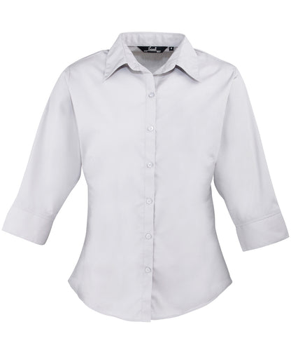 Women's ž sleeve poplin blouse