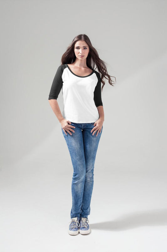 Women's ¾ contrast raglan tee