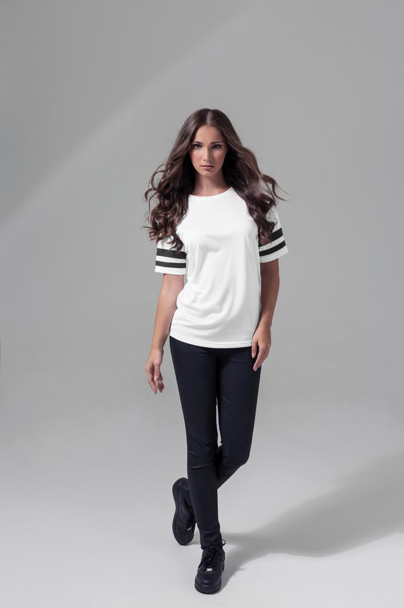 Women's mesh stripe tee