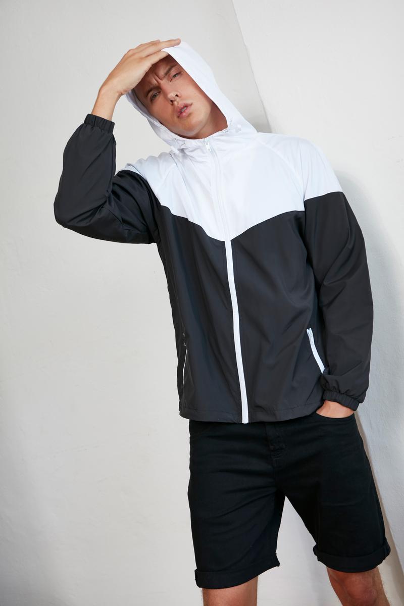 Two-tone tech windrunner jacket