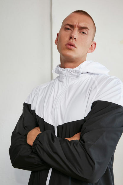 Two-tone tech windrunner jacket