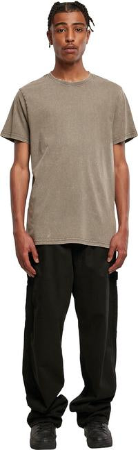 Acid washed round neck tee