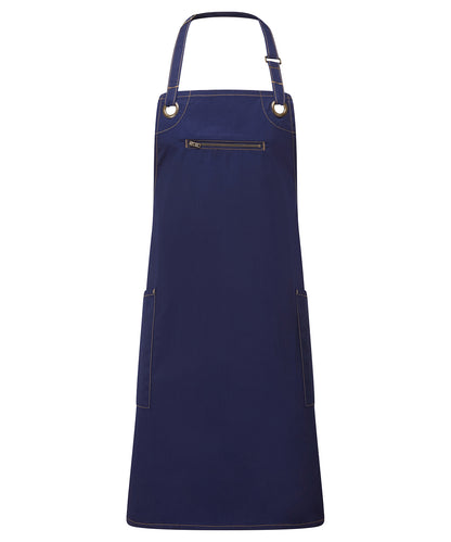 Barley' contrast stitch sustainable bib apron